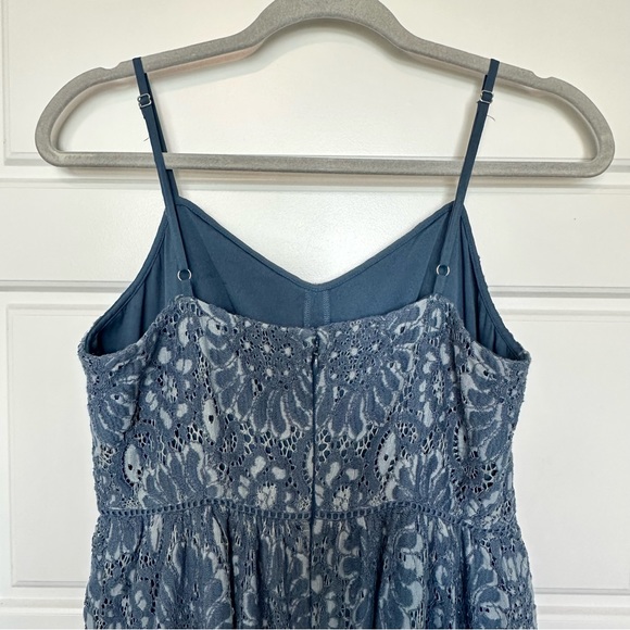 Ann Taylor LOFT Blue Floral Lace Spaghetti Strap Dress Women’s Size 2 - Picture 7 of 16